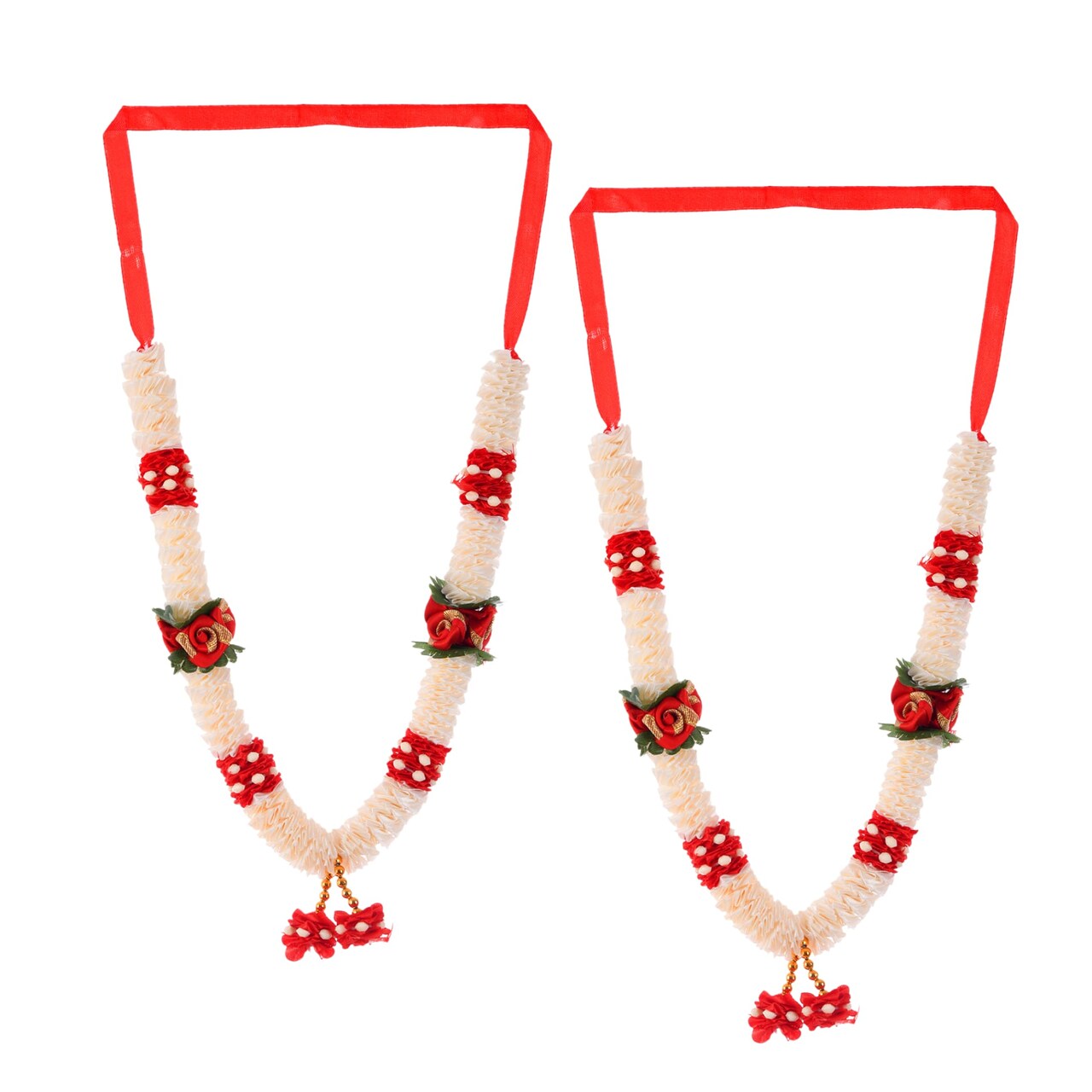 2PC Idol Mala 12 Inch God Goddess Haar Mala Indian Garland Jaimala Makhmali Bhagwan Haar Idol Pooja Item Garland for Photo Frame God Shringar Reusable Satin Mala Temple Decor